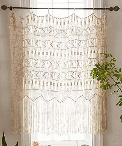 Flber Makramee-Vorhang, Wandbehang, Handgewebt, Boho, Hochzeit, Hintergrund, Küchenvorhänge, 132 cm B x 142 cm H Flber Makramee-Vorhang, Wandbehang, Handgewebt, Boho, Hochzeit, Hintergrund, Küchenvorhänge, 132 cm B x 142 cm H von Flber