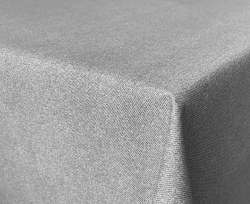 Beschichtete Baumwolle Tischdecke, schmutz- und wasserabweisend, abwaschbar, grau, 140 x 140cm (Größe und Farbe wählbar) von Fleckabweisende Qualitätsstoffe