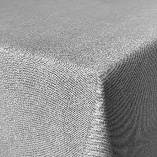 Beschichtete Baumwolle Tischdecke, schmutz- und wasserabweisend, abwaschbar, grau, 250 x 140cm (Größe und Farbe wählbar) von Fleckabweisende Qualitätsstoffe