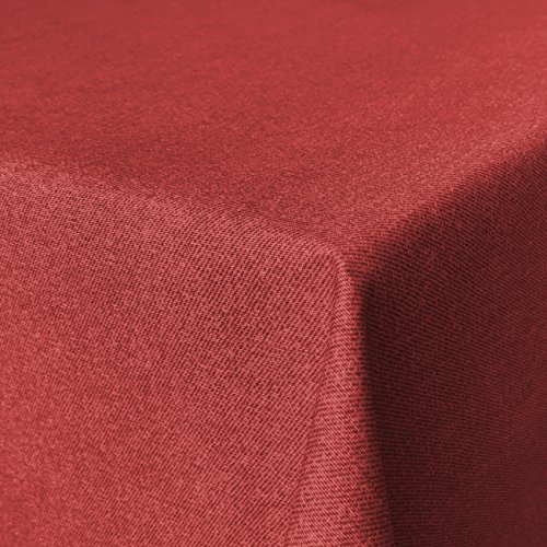 Beschichtete Baumwolle Tischdecke, schmutz- und wasserabweisend, abwaschbar, rot, 160 x 140cm (Größe und Farbe wählbar) von Fleckabweisende Qualitätsstoffe