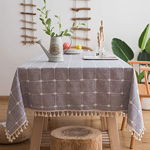 Tischdecke Rechteckige 110x245cm, Auslaufsichere Esstischdecke, Abwaschbar Fleckschutz pflegeleicht abwaschbar, Cafe,Party oder,Buffettisch - Gitter Tischdecke Rechteckige 110x245cm, Auslaufsichere Esstischdecke, Abwaschbar Fleckschutz pflegeleicht abwaschbar, Cafe,Party oder,Buffettisch - Gitter von Flei