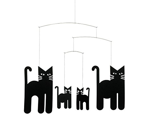 Flensted Cats Mobile, Stahl, schwarz, 30x34cm von Flensted Mobiles