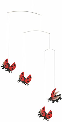 Flensted f30113 Lady Bird Mobile, Stahl, rot/schwarz, 56x37cm Flensted f30113 Lady Bird Mobile, Stahl, rot/schwarz, 56x37cm von Flensted Mobiles
