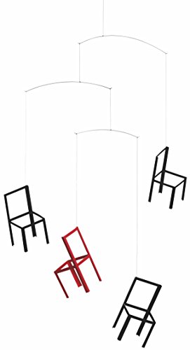 Flensted f433 Flying Chairs Mobile, Stahl, rot/schwarz, 55x40cm von Flensted Mobiles