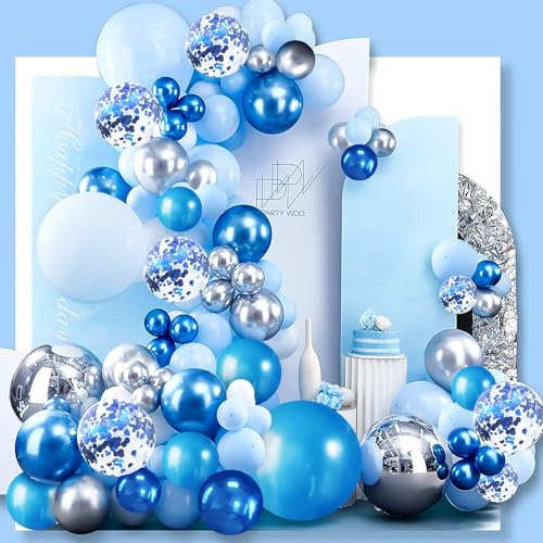 Geburtstagsdeko 105 Stück, Luftballons Geburtstag Blau Silber Girlande, Größen 18 12 10 5 Zoll Ballons Festival Party Deko, Latex Ballongirlande Deko, Hochzeit Ballonbogen, Baby Shower Deko Geburtstagsdeko 105 Stück, Luftballons Geburtstag Blau Silber Girlande, Größen 18 12 10 5 Zoll Ballons Festival Party Deko, Latex Ballongirlande Deko, Hochzeit Ballonbogen, Baby Shower Deko von Fletorin