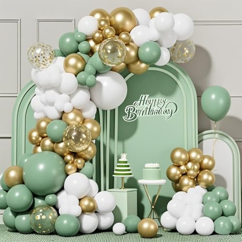 Geburtstagsdeko 105 Stück, Luftballons Geburtstag Grün Girlande, Größen 18 12 10 5 Zoll Ballons Festival Party Deko, Latex Ballongirlande Deko, Hochzeit Ballonbogen, Baby Shower Deko Geburtstagsdeko 105 Stück, Luftballons Geburtstag Grün Girlande, Größen 18 12 10 5 Zoll Ballons Festival Party Deko, Latex Ballongirlande Deko, Hochzeit Ballonbogen, Baby Shower Deko von Fletorin