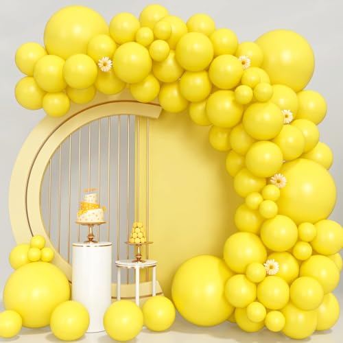 Geburtstagsdeko 107 Stück, Luftballons Geburtstag Gelb Girlande, Größen 18 12 10 5 Zoll Ballons Festival Party Deko, Latex Ballongirlande Deko, Hochzeit Ballonbogen, Baby Shower Deko Geburtstagsdeko 107 Stück, Luftballons Geburtstag Gelb Girlande, Größen 18 12 10 5 Zoll Ballons Festival Party Deko, Latex Ballongirlande Deko, Hochzeit Ballonbogen, Baby Shower Deko von Fletorin