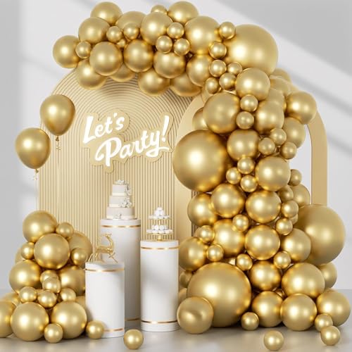 Geburtstagsdeko 107 Stück, Luftballons Geburtstag Gold Girlande, Größen 18 12 10 5 Zoll Ballons Festival Party Deko, Latex Ballongirlande Deko, Hochzeit Ballonbogen, Baby Shower Deko Geburtstagsdeko 107 Stück, Luftballons Geburtstag Gold Girlande, Größen 18 12 10 5 Zoll Ballons Festival Party Deko, Latex Ballongirlande Deko, Hochzeit Ballonbogen, Baby Shower Deko von Fletorin