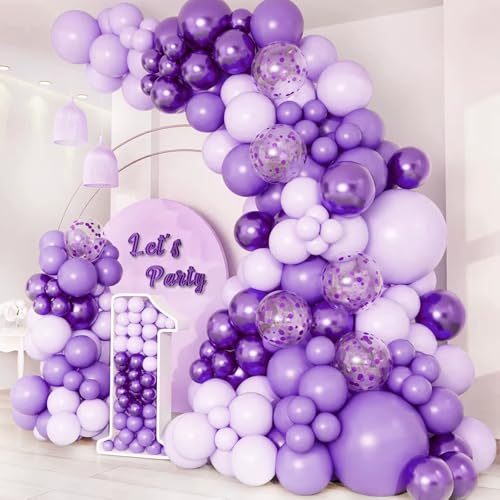 Geburtstagsdeko 107 Stück, Luftballons Geburtstag Lila Girlande, Größen 18 12 10 5 Zoll Ballons Festival Party Deko, Latex Ballongirlande Deko, Hochzeit Ballonbogen, Baby Shower Deko Geburtstagsdeko 107 Stück, Luftballons Geburtstag Lila Girlande, Größen 18 12 10 5 Zoll Ballons Festival Party Deko, Latex Ballongirlande Deko, Hochzeit Ballonbogen, Baby Shower Deko von Fletorin