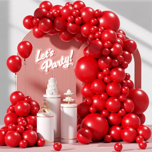Geburtstagsdeko 107 Stück, Luftballons Geburtstag Rot Girlande, Größen 18 12 10 5 Zoll Ballons Festival Party Deko, Latex Ballongirlande Deko, Hochzeit Ballonbogen, Baby Shower Deko Geburtstagsdeko 107 Stück, Luftballons Geburtstag Rot Girlande, Größen 18 12 10 5 Zoll Ballons Festival Party Deko, Latex Ballongirlande Deko, Hochzeit Ballonbogen, Baby Shower Deko von Fletorin