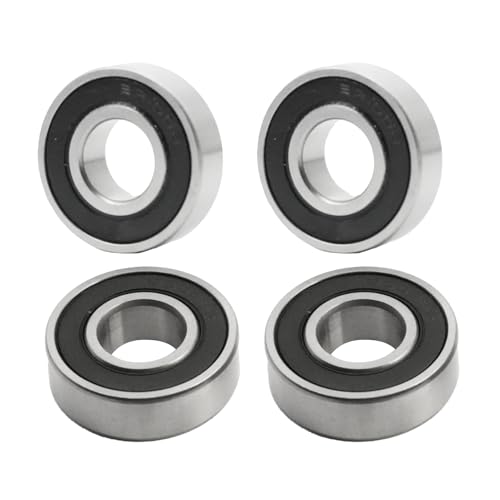 Flewdart 4pcs Kugellager 6001-2rs, rillenkugellager 12 x 28 x 8mm 6001 2rs doppelte Schutzchromlegierung für DIY, Drehbänke, Motoren, 3D-Drucker, Fräsmaschinen (6001-2RS 4pcs) von Flewdart
