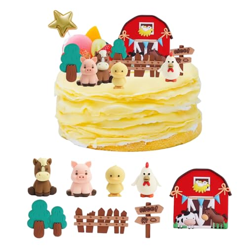 Flewdart tortendeko bauernhof bauernhoftiere, cake topper farm animal, cake topper farmtiere geburtstag farming von Flewdart