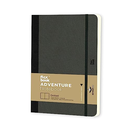 Flexbook Adventure - Notizbuch 13x21cm Taschenformat, 192 Seiten DOTTED, Off-Schwarz von Flexbook