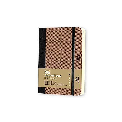 Flexbook Adventure - Notizbuch 9x14cm Taschenformat, 192 Seiten liniert, Kamel-Beige von Flexbook
