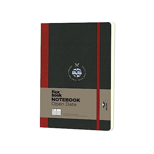 Flexbook Notizbuch patentierte flexible Bindung, rot, offenes Datum, mit Gummizug 13x21cm Flexbook Notizbuch patentierte flexible Bindung, rot, offenes Datum, mit Gummizug 13x21cm von Flexbook