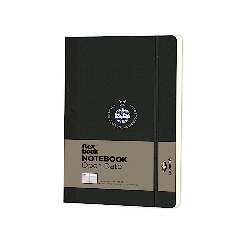 Flexbook Notizbuch patentierte flexible Bindung, schwarz, offenes Datum, mit Gummizug 13x21cm Flexbook Notizbuch patentierte flexible Bindung, schwarz, offenes Datum, mit Gummizug 13x21cm von Flexbook