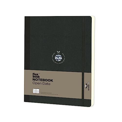 Flexbook Notizbuch patentierte flexible Bindung, schwarz, offenes Datum, mit Gummizug 17x24cm Flexbook Notizbuch patentierte flexible Bindung, schwarz, offenes Datum, mit Gummizug 17x24cm von Flexbook