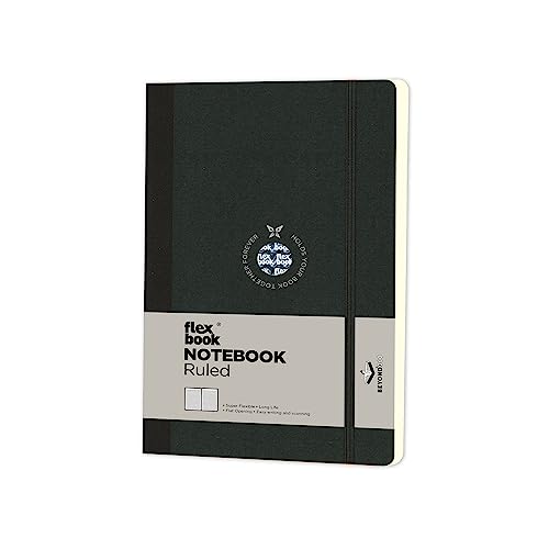 Flexbook Notizbuch patentierte flexible Bindung, schwarz liniert, mit Gummizug 13x21cm Flexbook Notizbuch patentierte flexible Bindung, schwarz liniert, mit Gummizug 13x21cm von Flexbook