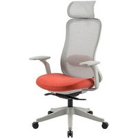 FlexiSpot Bürostuhl YZ04O Stoff orange, Gestell weiß von FlexiSpot