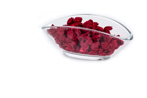 200 Rosen - 15mm - Deko Rosen Röschen - Satinrosen | Bordeaux Rot von FlexiStore