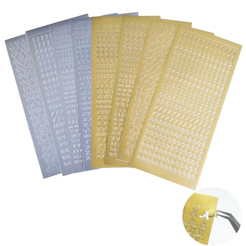 Sticker Buchstaben-Set buchstaben aufkleber – Gold- und Silber Vinyl Buchstaben & Zahlen für Kerzen, Karten & Geschenke, selbstklebend, wachsbuchstaben,Taufe, Hochzeit, DIY Dekoration von FlexiWerk