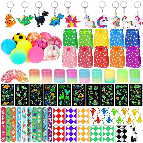 Kindergeburtstag Gastgeschenke Set 80 Stück, Geschenktüten Mitgebsel Kindergeburtstag Party Favor Kleinspielzeug Schatztruhe (Aufkleber, Armband,Schlüsselbund, Magische Schlange,Regenbogenspirale) von Flexiver