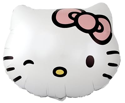 Hello-Kitty-Folienballon in Kopfform 53,3 cm, Weiß und Rosa, Partydekoration für Luft oder Helium von Flexmetal