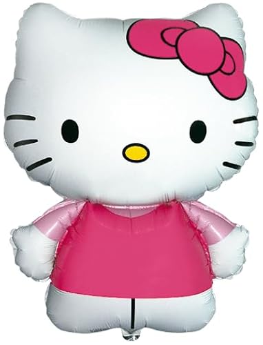Luftballon, Hello Kitty, weiße Figur mit rosa Schleife, Partydekoration, 76 cm von Flexmetal