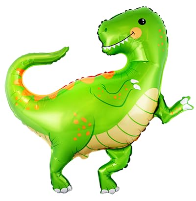 Luftballon Dinosaurier Baby Dino Grün, Partydekoration, 88 cm, aufblasbar aus Mylar von Flexmetal