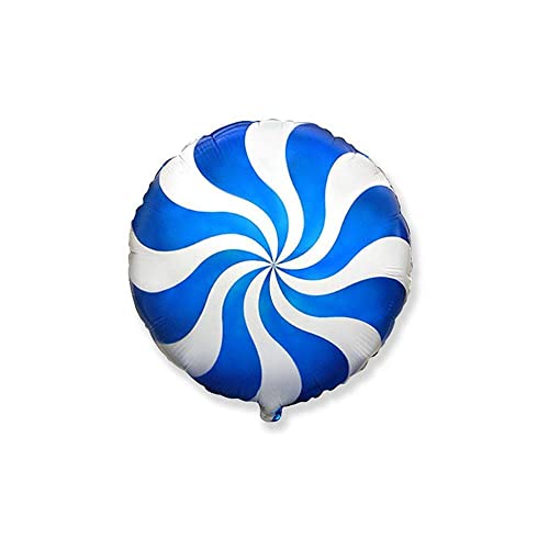Palloncino caramella tonda blu e bianca 18-45cm. 1pz von Flexmetal
