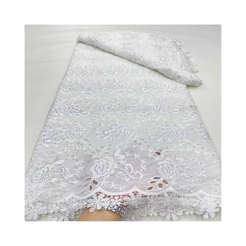 Baumwoll-Stickerei, wasserlöslich, Stickstoff, Design, Spitze, Spitzenstoff (weiß, 2,4 m) von Flexmob