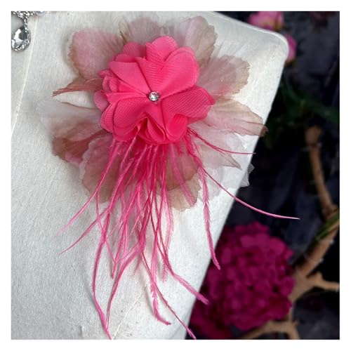 Großes Blumengarn, Blumenkopf, Kleidung, Blumenfaden, Federfransen, Blume, Nähzubehör (Dunkelrosa) von Flexmob