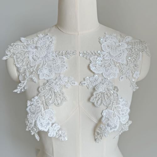 Mesh Stickerei Spitze Zubehör Hochzeit Zubehör Patch Zubehör Blumenpaste 1 Paar von Flexmob