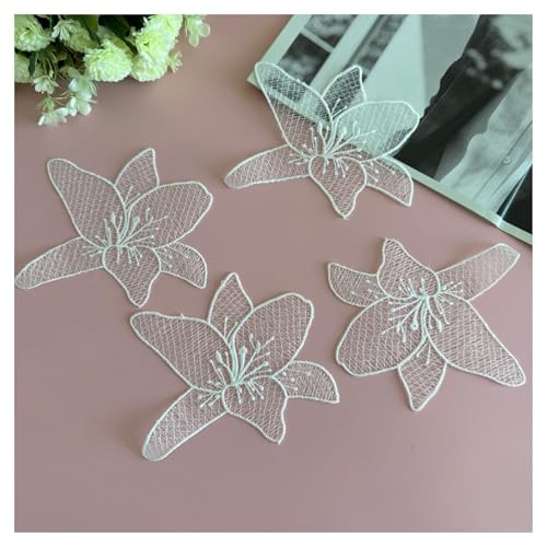 Spitze Blume Ornamente Spitze Tuch Stick Blume Hochzeit Kleid Zubehör Simulation Blumen 10 Stück von Flexmob