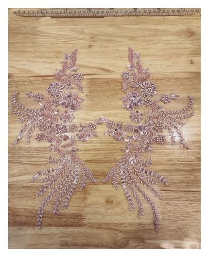 Stoff Spitze Applikation Stoff Dekoration DIY Gaze Kleidungsstück Zubehör auf Blumen (Rosa) von Flexmob