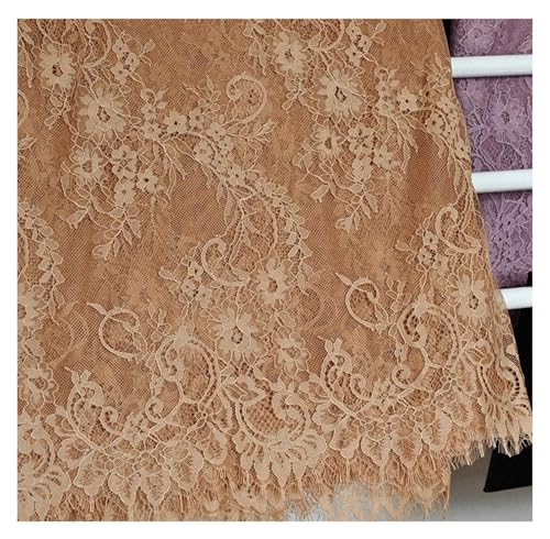 Stoff für Wimpernspitze, Kleidung, Hochzeitskleid, Bekleidungsstoff, Spitzenstoff (braun) von Flexmob