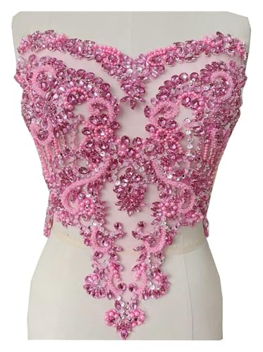 Stoffperlen, schwere Nähte, handgenäht, Pailletten, helles Bohrzubehör, 1 Stück (Rosa) von Flexmob