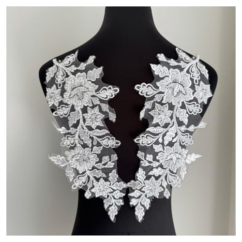 Weiße Perlenspitze Paar Blume Braut Hochzeitskleid DIY dekorative Aufkleber Dekoration 2 Paar Weiße Perlenspitze Paar Blume Braut Hochzeitskleid DIY dekorative Aufkleber Dekoration 2 Paar von Flexmob