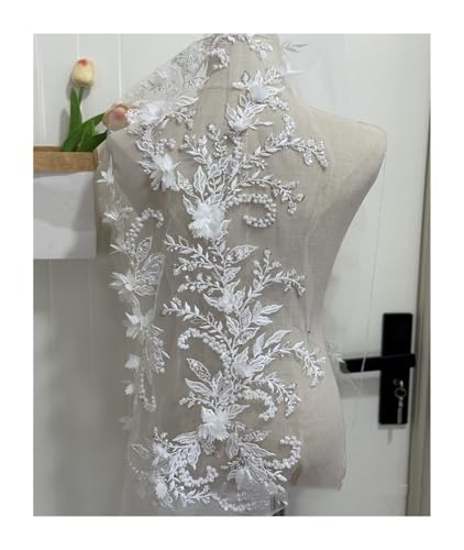 Weiße Spitze Stoff Nadel Perle Pailletten Blume Kostüm Front Verzierung Patch Nähen Blume Stück DIY Weiße Spitze Stoff Nadel Perle Pailletten Blume Kostüm Front Verzierung Patch Nähen Blume Stück DIY von Flexmob