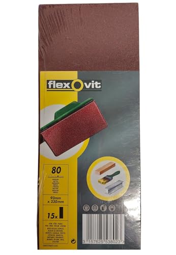 Flexovit 15 STK Schleifpapier für Schwingschleifer Körnung 80 93mm x 230mm zum einspannen Flexovit 15 STK Schleifpapier für Schwingschleifer Körnung 80 93mm x 230mm zum einspannen von Flexovit