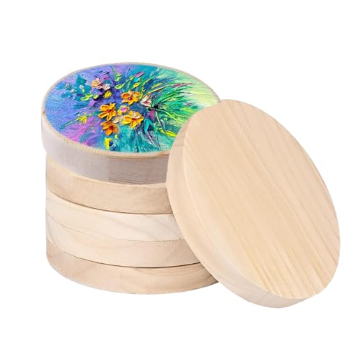 Runde Holzscheiben 10cm, Fleymu 6 Stücke 20mm Dicke Runde Naturholz Baumscheiben, Holzuntersetzer, Holzscheiben zum Bemalen, für DIY Handwerk Hochzeit Mittelstücke Weihnachten Dekoration, Malerei Runde Holzscheiben 10cm, Fleymu 6 Stücke 20mm Dicke Runde Naturholz Baumscheiben, Holzuntersetzer, Holzscheiben zum Bemalen, für DIY Handwerk Hochzeit Mittelstücke Weihnachten Dekoration, Malerei von Fleymu