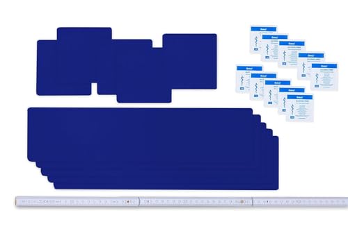 Flickly® Selbstklebende Reparatur Flicken | LKW, Anhänger, Zelt, Markisen, Camping, Sonnenschirme, Pool | in vielen Farben erhältlich | 10 teilig | (Ultramarineblau) von Flickly