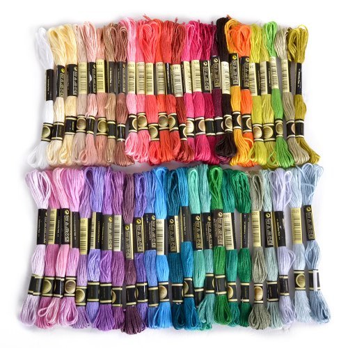 Stickgarn, 100% Baumwolle, 50 x verschiedene farbige Garnknäuel von Fligatto Stickgarn, 100% Baumwolle, 50 x verschiedene farbige Garnknäuel von Fligatto von Fligatto