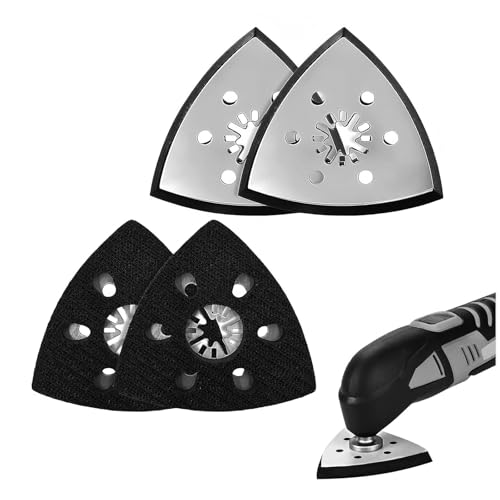 4 Stück Schleifplatte dreieck Dreieck multitool schleifplatte Multitool schleifplatter 93mm Schleifplatte fein Deltaschleifer multitool schleifplatte deltaschleifer zubehör Für Holz (93mm) von Flivra