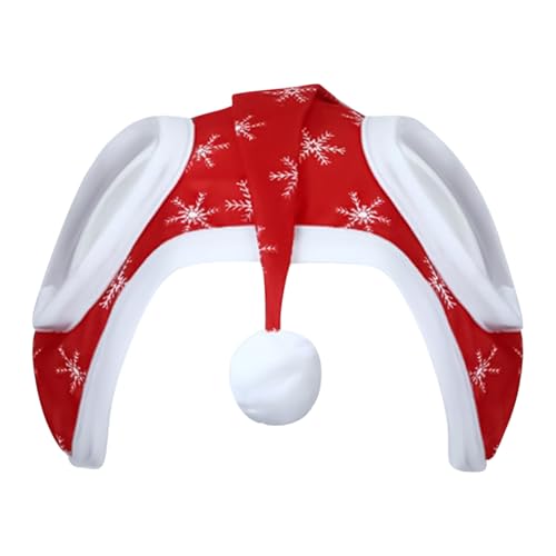 Flkiglm Weihnachtshut Für | Mit Weihnachtsmann | Atmungsaktive dekorative Kopfbedeckung mit Schneeflocken-Design für Winterreiten Feiertagsveranstaltungen und Bauernhoffeste während der Festtage von Flkiglm