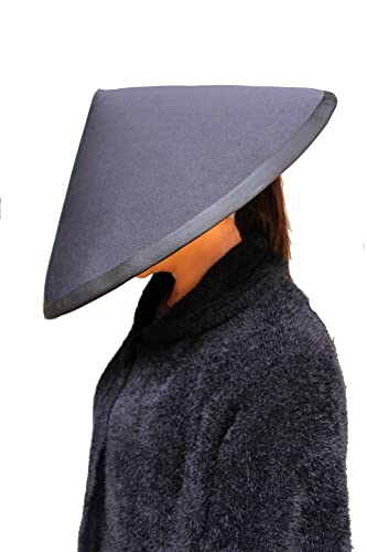 Coolie Hut für Männer Frauen - Lustige Partyhüte - Japanischer Hut - Konischer Hut - Reis Bauernhüte Schwarz - Samurai Hut - Bambushut, Schwarz, 6 von Flmitey