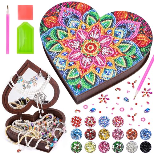 Geschenke für Mädchen 6 7 8 9 10 Jahre: Bastelset Kinder 5-12 Jahre Geburtstagsgeschenke, Diamond Painting Schmuckkästchen Basteln Mädchen, Kreatives DIY Diamond Art Bastelset Geburtstag Spielzeug1 von Flnlano