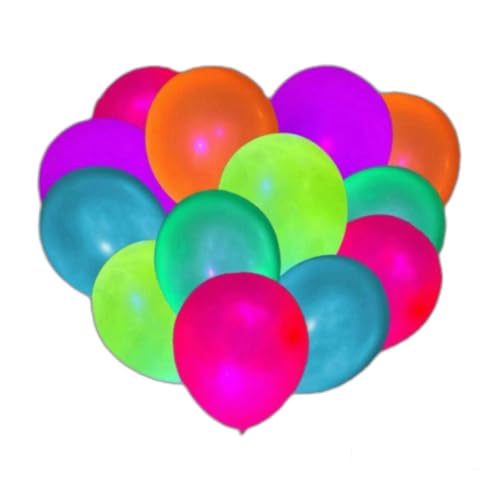 100 Stücke Bunte Latex Ballon, Neon Fluoreszierend Glühen Party Ballon, Mehrere Farben, für Geeignet für Schwarzlichtpartys, Geburtstagsfeiern, Karneval von Floatdream