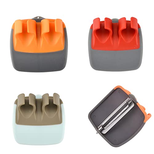 Floatdream 4 Stück Fingerschäler, Palm Peeler, Moderner Handschäler, Finger Grips Peeler, für Kürbis Karotte Gurke Kartoffelschälen von Floatdream