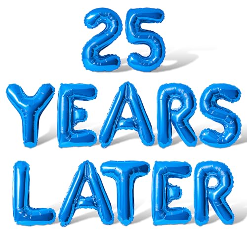 Buchstabenballons – 25 Years LATER 40,6 cm Alphabet-Buchstaben Folienballon Mylar-Ballon zum 25. Jahrestag, Party-Banner (blau) von Floating Away Balloon Company